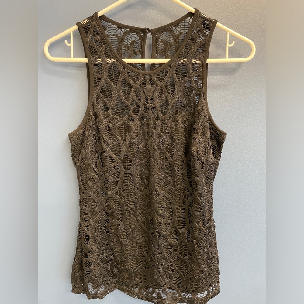Women’s Cache Black Lace Dress Sleeveless Shirt Size Small